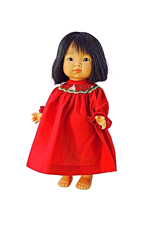 Dottie Aja Doll in Red Holiday Dress With Smocked collar