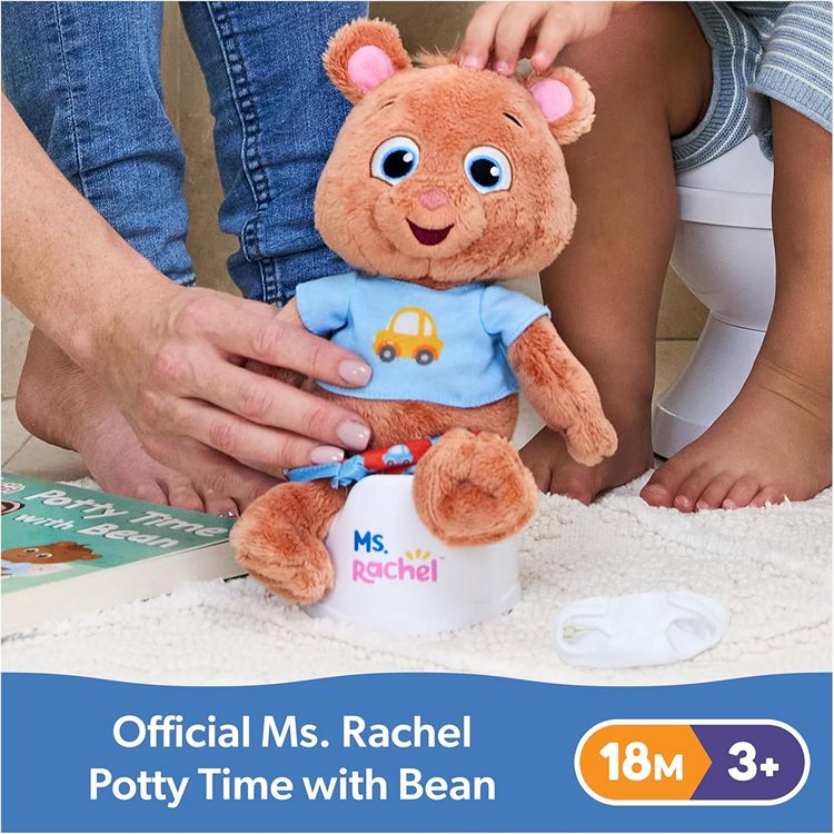 Potty Training with Bean toy shown on Doll's Potty seat