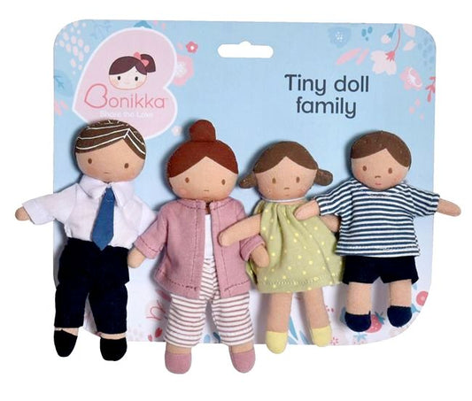 4 piece set of rag doll style dollhouse dolls