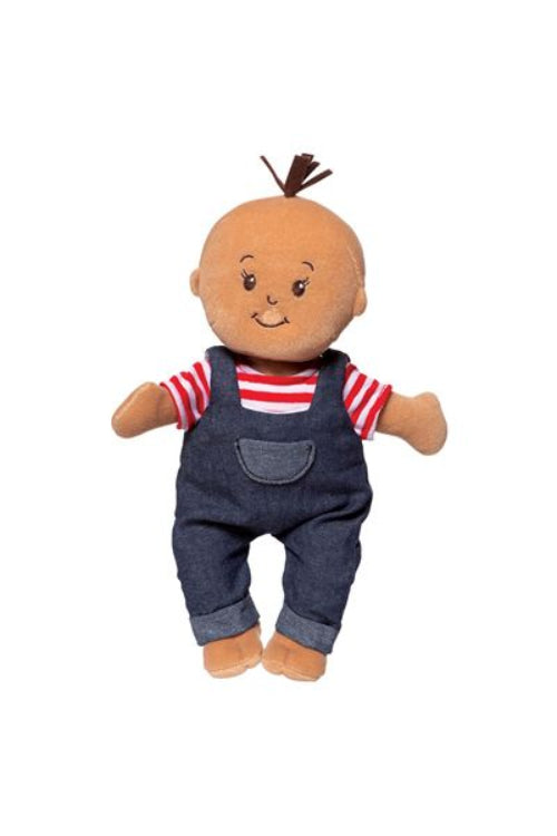 Wee baby stella Tiny Farmer ethnic biracial black or multicultural cloth doll