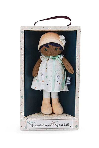 A soft cloth Black first doll for babies, by Kaloo