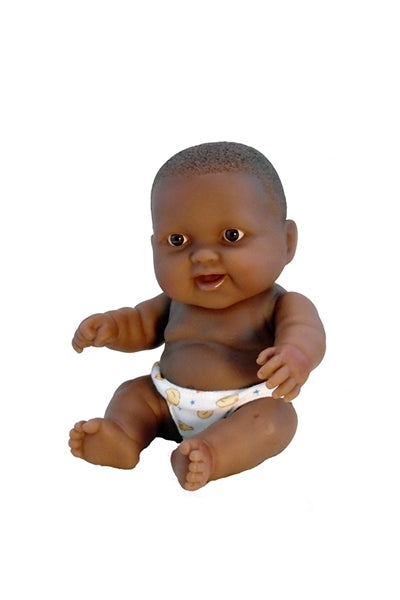 Lots to Love Black Baby Doll all vinyl 10 inches on a white background