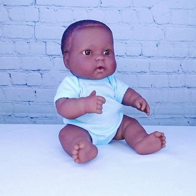 14 inch Black Baby doll in bonus crawler outfit