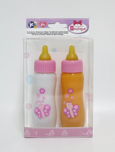 Magic 'disappearing' Milk or Juice Baby Bottles for dolls