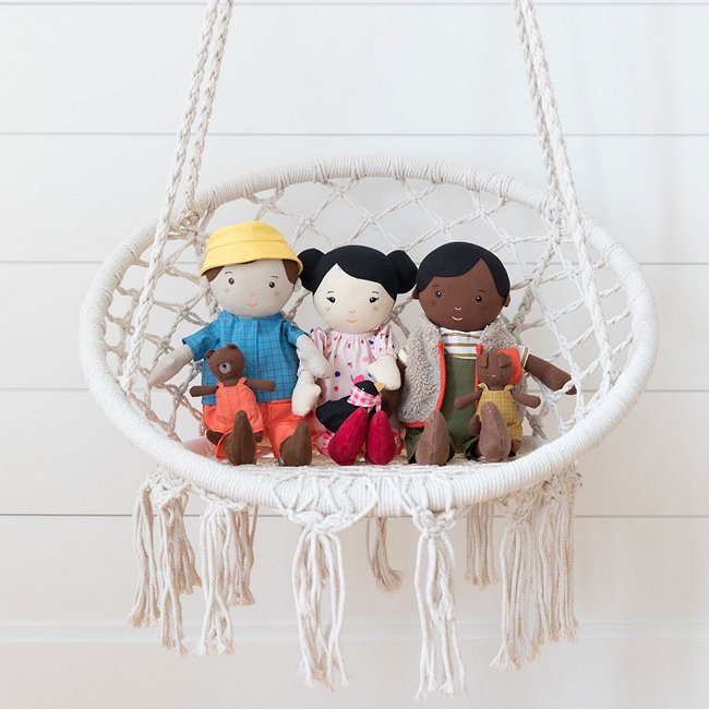 Manhattan Toy 3 new playdate friends Asian girl, Black boy, ethnic boy