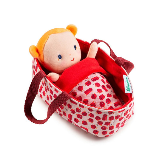 Soft Plush Baby's First Doll Carry Basket Changeable Outfit and Blankie