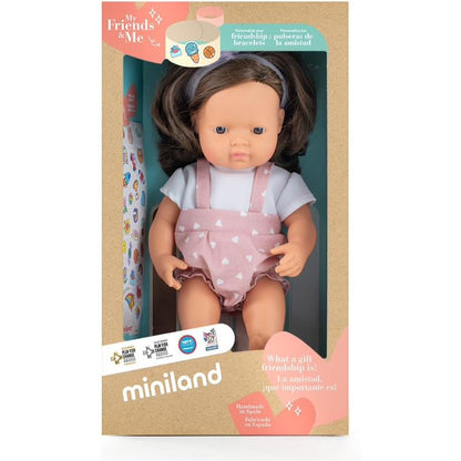 Miniland educational 15 inch Brunet anatomically correct doll in packaging