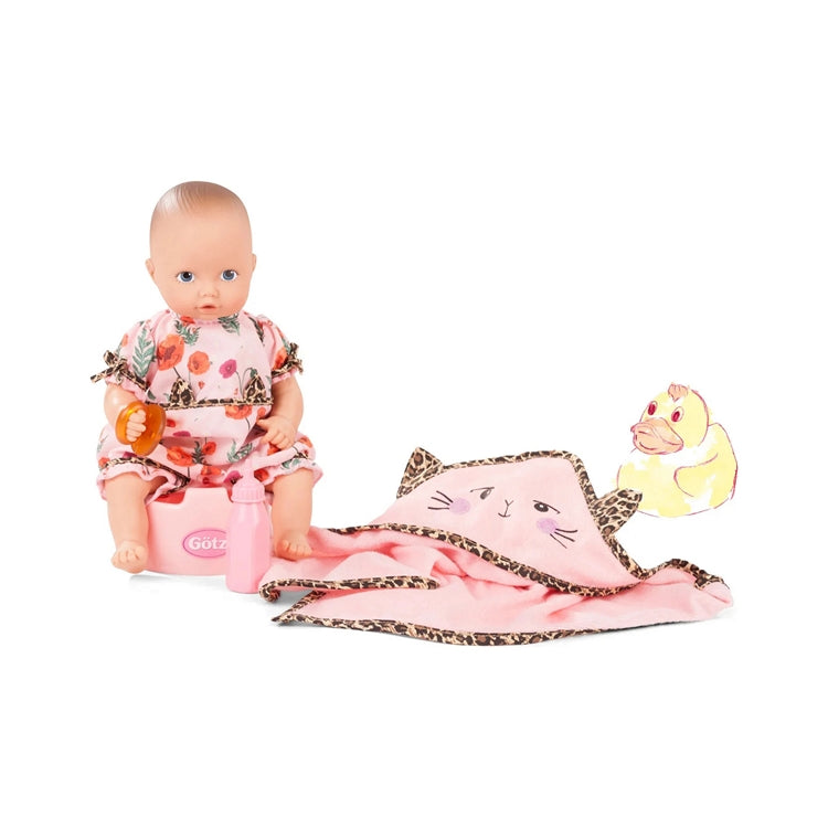the complete six piece potty training set with the gotx Catness Aquini girls drink and wet baby doll