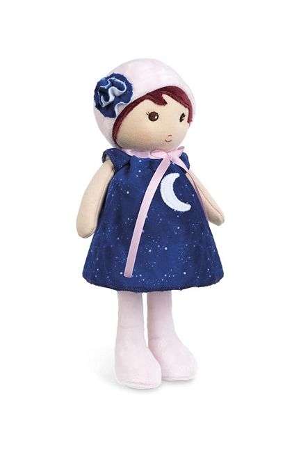 The moon and stars glow in the dark on Aurore Dolls Dress by Kaloo