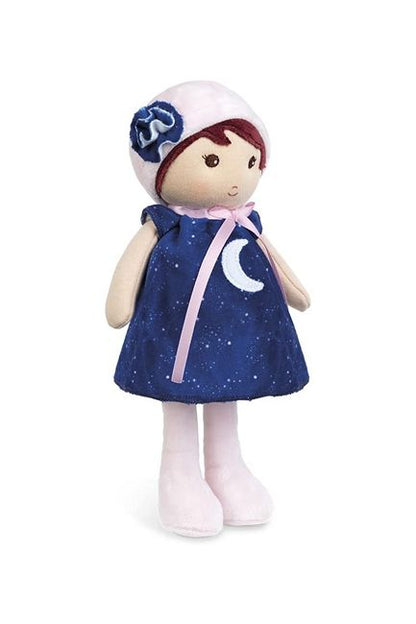 The moon and stars glow in the dark on Aurore Dolls Dress by Kaloo