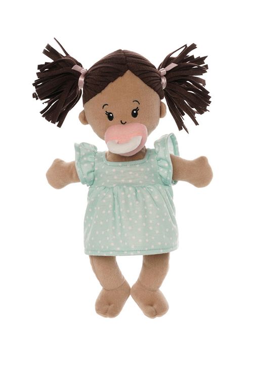 Love Stella Biracial, multicultural, Hispanic Soft Doll with magnetic pacifier