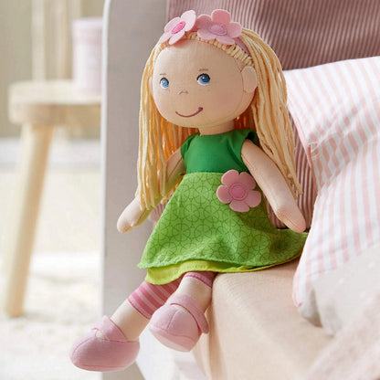 Molly, a 12 inch Tall All Cloth Rag Doll by HABA, Blue Eyed Blonde!