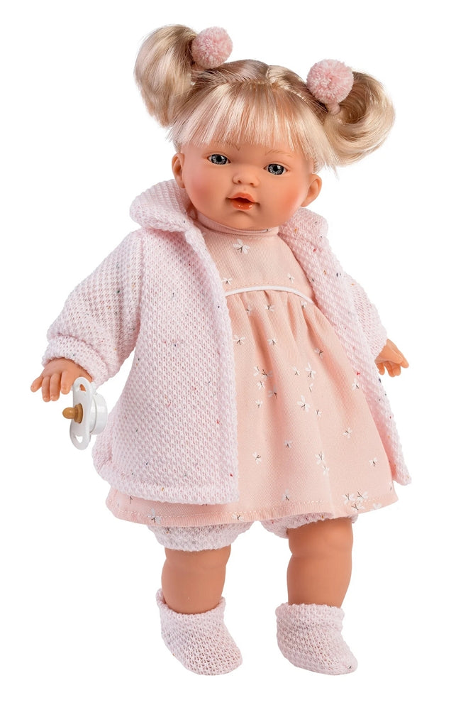 Small Blonde Cry Baby Doll hand crafted in Spain