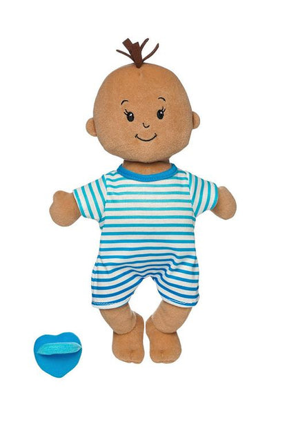 Wee Baby Stella Brown Boy Doll with magnetic pacifier