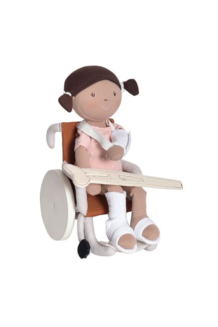 Bonikka's Soft cloth 'Hospital Doll' or 'Play Doctor' rag doll and wheelchair