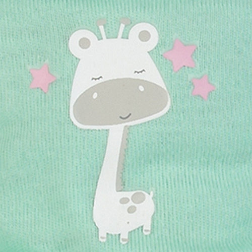 a close up of the sleepy giraffe decal on the Adora Black Baby Tots do
