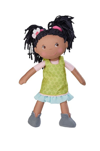 All Cloth Black Girl's rag doll for toddlers by HABA