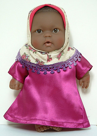 Lots to Love Black Muslim Baby Boy Doll in Kufi and Kaftan Outfit
