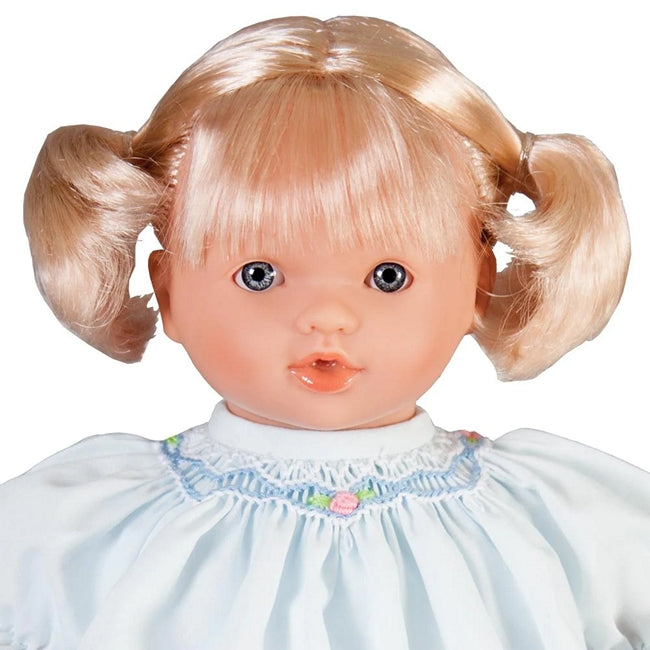 Blonde blue eyed soft body doll small 10 inches portrait