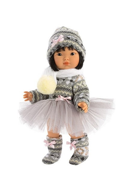 Dottie Aja, our most poplar asian doll for kids in her new dance ispired winter tutu outfit