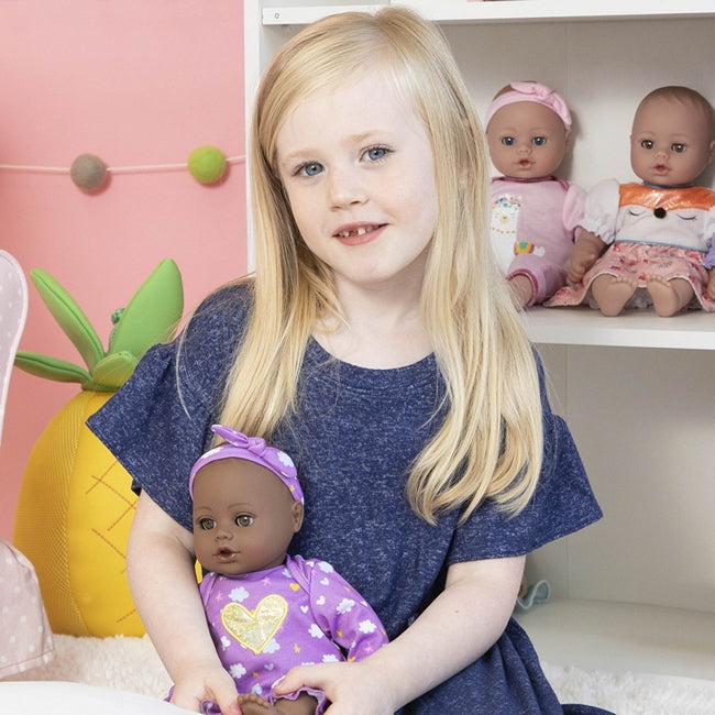 Charisma Brands new Black Baby Doll with model for size comparison
