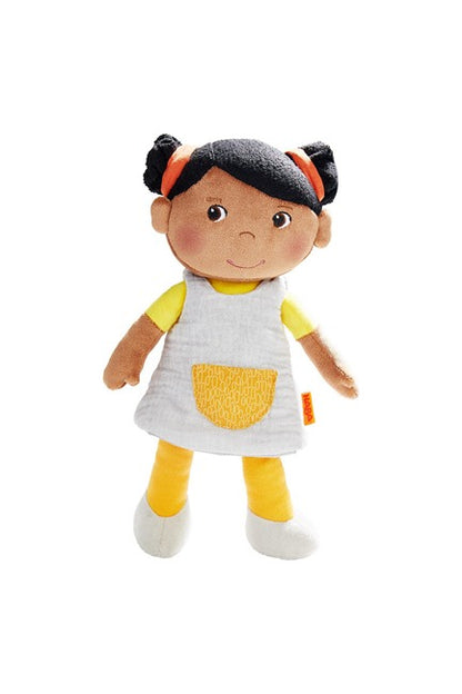 A soft plush rag doll for Black or Brown toddlers by HABA