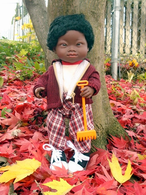 Booker, Our 15 inch Black Boy Down Syndrome Doll, Includes One Outfit