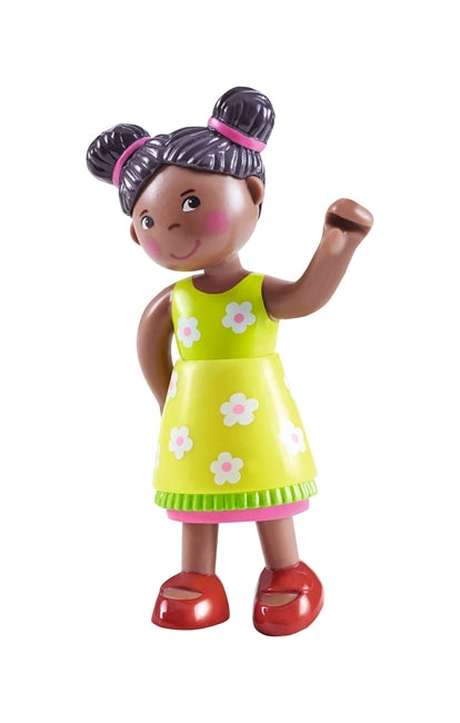 Naomi, a black girl dollhouse doll from HABA's Little Friends Collection