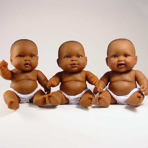 three different facial expressions on lots to love Black Baby dolls