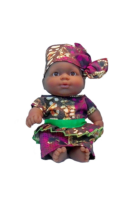 Lots to Love black Baby doll dressed in Black African Woman's costume