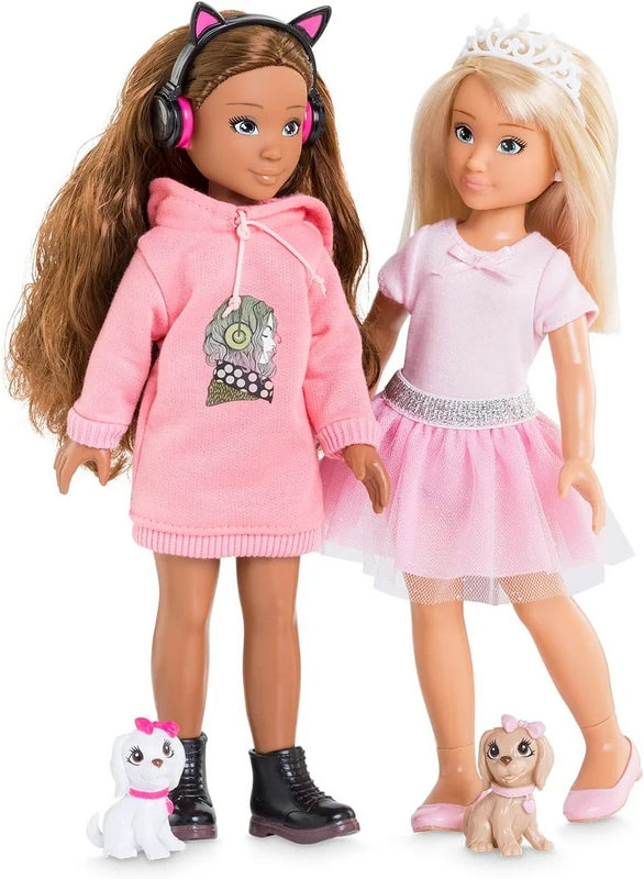 skin tone comparison picture two corolle girls dolls