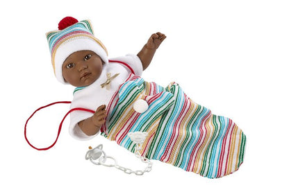 Morgan, the Black Baby Doll / Cry Baby Doll with bonus Swaddle Sack