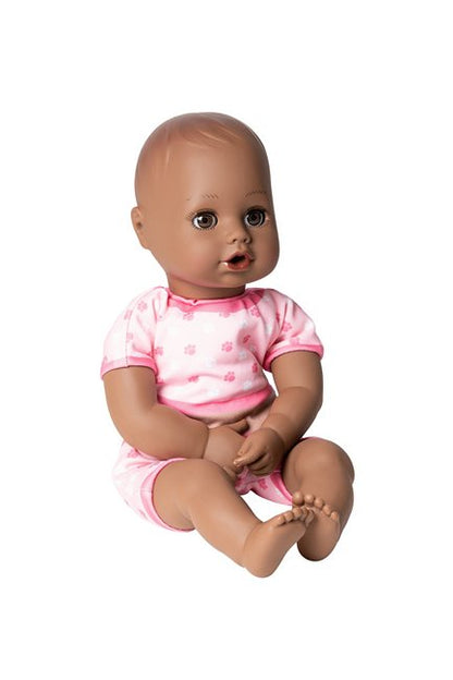 This Black Baby Doll has a quickdri cloth body for bathtub, beach or pool play