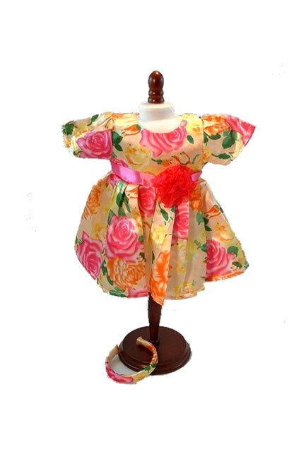 For 15 inch Dolls: Island Breezes Silky Floral Print Dress