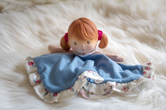 Redhead Lovey Doll and Teether or Comforter organic cotton natural rubber