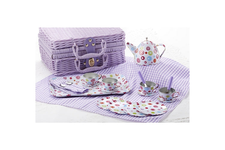 Delton Products 20 piece Doll's tea set polka dot