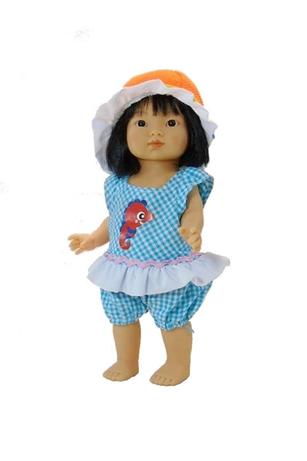 For Dottie Aja Dolls: Two Piece Romper Set Seahorse Smiles