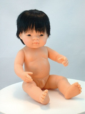Undressed anatomically correct Asian baby boy doll
