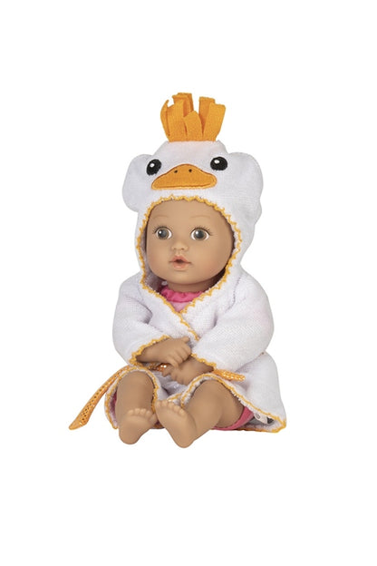 Water Baby and Bathtub toy Ducky has a removable terry hoodie robe
