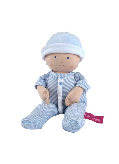 This classic boy's lovey and rag doll is safe from birth on up