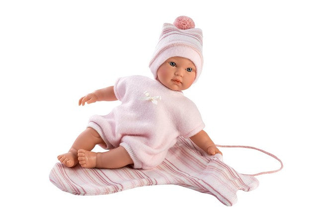 Emmaline is a handbuilt 'crybaby' doll made in Spain by Llorens