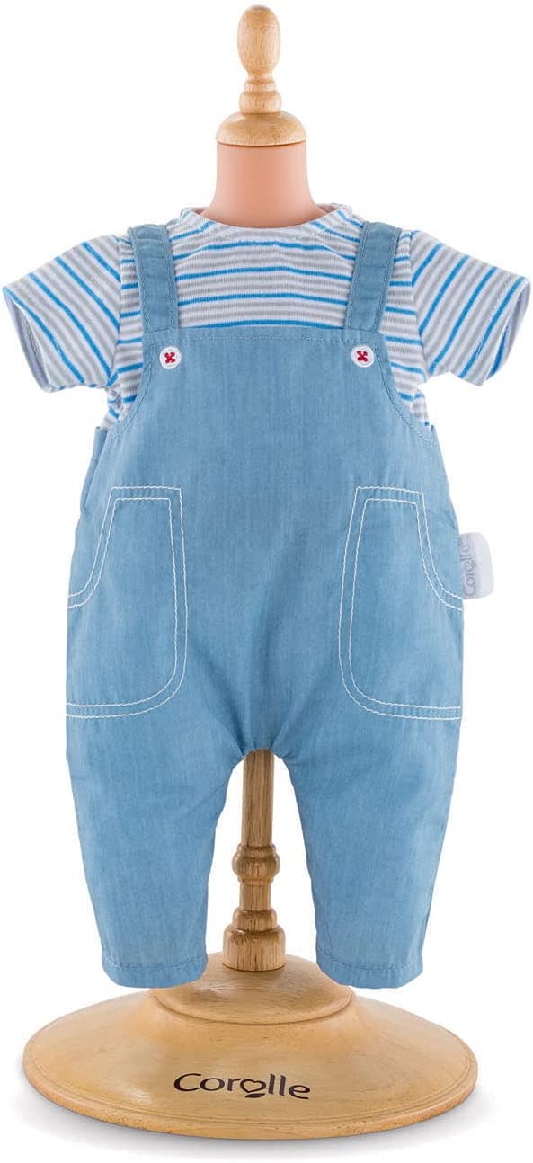 Easy on Easy Off one piece dolls outfit for 15 inch dolls tee shirt and overalls